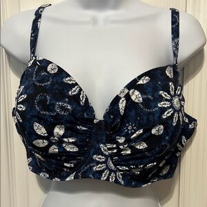 Bleu Rod Beattie Navy and White Bikini Top 18W Bottoms 12